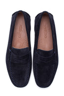 Erkek Lacivert Deri Süet Casual Loafer | Derimod Erkek Lacivert Deri Süet Casual Loafer | Derimod