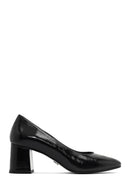 Women's Black Thick Heeled Leather Shoes | Derimod Women's Black Thick Heeled Leather Shoes | Derimod