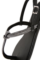 Women's Black Stone Flip Flops Sandals | Derimod Women's Black Stone Flip Flops Sandals | Derimod
