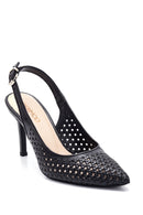 Women's Black Leather Braided Stiletto | Derimod Women's Black Leather Braided Stiletto | Derimod