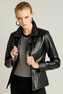 Vera Women's Leather Jacket | Derimod Vera Women's Leather Jacket | Derimod