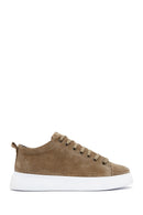 Men's Mink Lace-Up Suede Leather Sneaker | Derimod Men's Mink Lace-Up Suede Leather Sneaker | Derimod