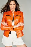 Eva Women's Leather Jacket | Derimod Eva Women's Leather Jacket | Derimod