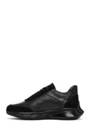 Erkek Siyah Bağcıklı Kalın Tabanlı Deri Casual Sneaker | Derimod Erkek Siyah Bağcıklı Kalın Tabanlı Deri Casual Sneaker | Derimod