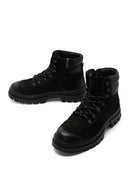 Men's Black Nubuck Leather Zippered Boots | Derimod Men's Black Nubuck Leather Zippered Boots | Derimod