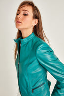 Viola Women's Leather Jacket | Derimod Viola Women's Leather Jacket | Derimod