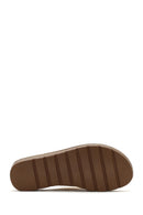 Women's Beige Thick Soled Straw Slippers | Derimod Women's Beige Thick Soled Straw Slippers | Derimod