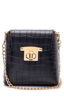 Women's Crocodile Patterned Crossbody Bag | Derimod Women's Crocodile Patterned Crossbody Bag | Derimod