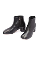 Women's Black Zippered Thick Heeled Leather Boots | Derimod Women's Black Zippered Thick Heeled Leather Boots | Derimod
