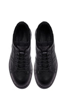 Erkek Siyah Bağcıklı Deri Casual Sneaker | Derimod Erkek Siyah Bağcıklı Deri Casual Sneaker | Derimod
