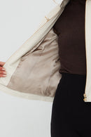 Marlyn Women's Beige Short Leather Jacket | Derimod Marlyn Women's Beige Short Leather Jacket | Derimod
