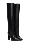 Women's Black Leather Classic Heeled Boots | Derimod Women's Black Leather Classic Heeled Boots | Derimod
