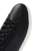 Men's Black Lace-up Leather Sneaker | Derimod Men's Black Lace-up Leather Sneaker | Derimod