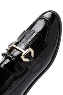 Women's Black Buckle Detailed Patent Leather Masculine Loafer | Derimod Women's Black Buckle Detailed Patent Leather Masculine Loafer | Derimod