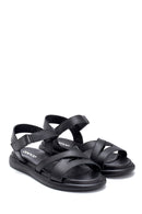 Women's Black Leather Sandals | Derimod Women's Black Leather Sandals | Derimod
