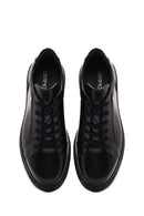 Erkek Siyah Bağcıklı Deri Sneaker | Derimod Erkek Siyah Bağcıklı Deri Sneaker | Derimod