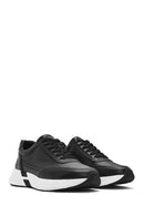 Erkek Siyah Bağcıklı Kalın Tabanlı Deri Sneaker | Derimod Erkek Siyah Bağcıklı Kalın Tabanlı Deri Sneaker | Derimod