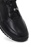 Erkek Siyah Bağcıklı Kalın Tabanlı Deri Casual Sneaker | Derimod Erkek Siyah Bağcıklı Kalın Tabanlı Deri Casual Sneaker | Derimod
