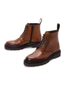 Men's Tan Leather Zippered Casual Boots | Derimod Men's Tan Leather Zippered Casual Boots | Derimod