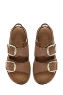 Women's Powder Thick Soled Buckled Suede Leather Comfort Sandals | Derimod Women's Powder Thick Soled Buckled Suede Leather Comfort Sandals | Derimod