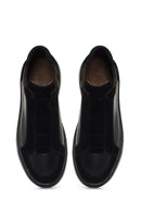 Men's Black Thick-Soled Leather Sneaker | Derimod Men's Black Thick-Soled Leather Sneaker | Derimod
