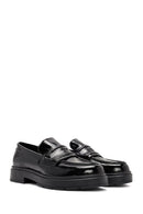 Kadın Siyah Rugan Deri Makosen Loafer | Derimod Kadın Siyah Rugan Deri Makosen Loafer | Derimod
