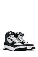 Men's Black Leather High Top Sneaker | Derimod Men's Black Leather High Top Sneaker | Derimod