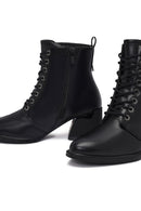 Woman Black Zippered Thick Heel Boots | Derimod Woman Black Zippered Thick Heel Boots | Derimod