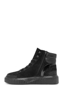 Men's Black Lace-Up Nubuck Leather Sports Boots | Derimod Men's Black Lace-Up Nubuck Leather Sports Boots | Derimod