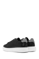 Erkek Siyah Bağcıklı Kalın Tabanlı Deri Sneaker | Derimod Erkek Siyah Bağcıklı Kalın Tabanlı Deri Sneaker | Derimod