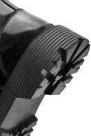 Men's Black Zippered Leather Combat Boots | Derimod Men's Black Zippered Leather Combat Boots | Derimod