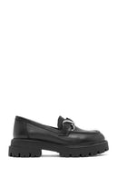 Kadın Siyah Toka Detaylı Deri Maskülen Loafer | Derimod Kadın Siyah Toka Detaylı Deri Maskülen Loafer | Derimod