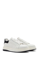 Men's White Lace-up Leather Sneaker | Derimod Men's White Lace-up Leather Sneaker | Derimod