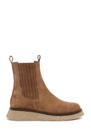 Women's Camel Thick-Soled Suede Leather Chelsea Boot | Derimod Women's Camel Thick-Soled Suede Leather Chelsea Boot | Derimod