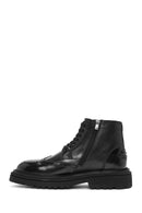Men's Black Zippered Leather Casual Boots | Derimod Men's Black Zippered Leather Casual Boots | Derimod