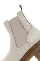 Women's Beige Leather Thick Soled Casual Chelsea Boots | Derimod Women's Beige Leather Thick Soled Casual Chelsea Boots | Derimod