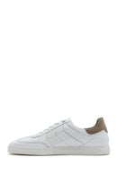 Men's White Lace-up Leather Sneaker | Derimod Men's White Lace-up Leather Sneaker | Derimod