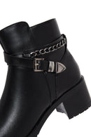Women's Black Buckle Heeled Boots | Derimod Women's Black Buckle Heeled Boots | Derimod