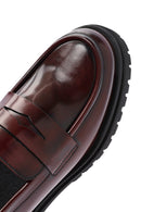 Women's Burgundy Thick-Soled Leather Loafer | Derimod Women's Burgundy Thick-Soled Leather Loafer | Derimod