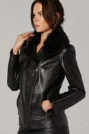 Marianna Women's Leather Jacket | Derimod Marianna Women's Leather Jacket | Derimod