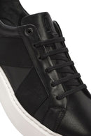 Men's Black Lace-up Thick-Sole Leather Sneaker | Derimod Men's Black Lace-up Thick-Sole Leather Sneaker | Derimod
