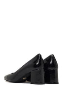 Women's Black Thick Heeled Leather Shoes | Derimod Women's Black Thick Heeled Leather Shoes | Derimod