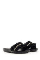 Women's Furry Stone Slippers | Derimod Women's Furry Stone Slippers | Derimod