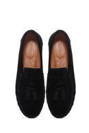 Erkek Siyah Püsküllü Süet Deri Casual Loafer | Derimod Erkek Siyah Püsküllü Süet Deri Casual Loafer | Derimod