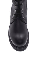Women's Black Zippered Lace Up Boots | Derimod Women's Black Zippered Lace Up Boots | Derimod