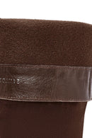 Women's Brown Chunky Heel Suede Leather Boots | Derimod Women's Brown Chunky Heel Suede Leather Boots | Derimod