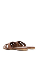Women's Tan Leather Slippers | Derimod Women's Tan Leather Slippers | Derimod