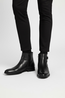 Men's Black Zippered Buckle Detail Leather Classic Boat | Derimod Men's Black Zippered Buckle Detail Leather Classic Boat | Derimod