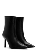 Women's Black Thin Heeled Leather Boots | Derimod Women's Black Thin Heeled Leather Boots | Derimod