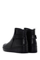 Women's Black Strappy Leather Comfort Boots | Derimod Women's Black Strappy Leather Comfort Boots | Derimod